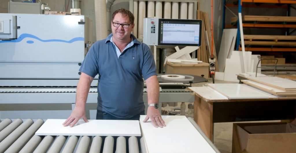 At work. Dave Saunders from DFS Cabinets, proud ICM Geelong member. Pic: Cormac Hanrahan